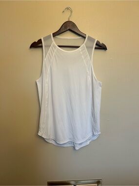 Lululemon Women’s White Mesh-Panel Athletic Tank Top Size Medium